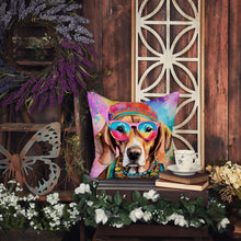 Load image into Gallery viewer, Weimaraner Hippie Dawg Fabric Decorative Pillow