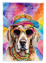 Load image into Gallery viewer, Weimaraner Hippie Dawg Garden Flag – Retro Dog with Sunglasses &amp; Multicolored Background
