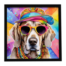 Load image into Gallery viewer, Weimaraner Hippie Dawg Framed Metal Print