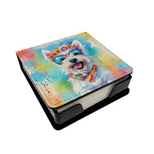 Load image into Gallery viewer, Westie Hippie Dawg PU Leather Note Paper Holder