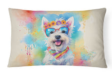 Load image into Gallery viewer, Westie Hippie Dawg Fabric Decorative Pillow