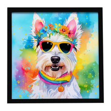 Load image into Gallery viewer, Westie Hippie Dawg Framed Metal Print