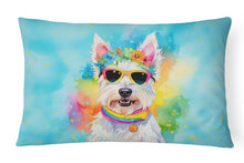 Load image into Gallery viewer, Westie Hippie Dawg Fabric Decorative Pillow
