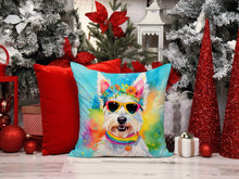 Load image into Gallery viewer, Westie Hippie Dawg Fabric Decorative Pillow
