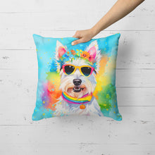 Load image into Gallery viewer, Westie Hippie Dawg Fabric Decorative Pillow