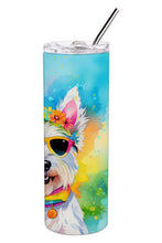 Load image into Gallery viewer, Westie Hippie Dawg Stainless Steel Skinny Tumbler