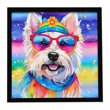 Load image into Gallery viewer, Westie Hippie Dawg Framed Metal Print