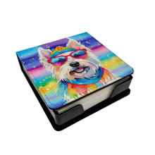 Load image into Gallery viewer, Westie Hippie Dawg PU Leather Note Paper Holder