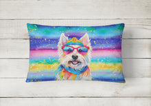 Load image into Gallery viewer, Westie Hippie Dawg Fabric Decorative Pillow