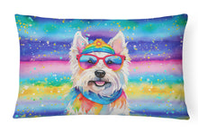 Load image into Gallery viewer, Westie Hippie Dawg Fabric Decorative Pillow