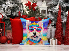 Load image into Gallery viewer, Westie Hippie Dawg Fabric Decorative Pillow