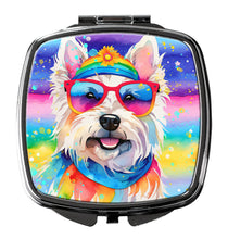 Load image into Gallery viewer, Westie Hippie Dawg Compact Mirror – Stylish Purse Mirror with Artistic Covers