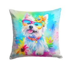 Load image into Gallery viewer, Westie Hippie Dawg Throw Pillow - 14x14 Decorative Pillow – Art for Your Home &amp; Patio