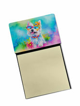 Load image into Gallery viewer, Westie Hippie Dawg Sticky Note Holder- Refiilable Desk Accessory Note Pad