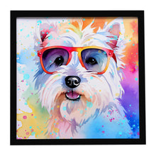 Load image into Gallery viewer, Westie Hippie Dawg Framed Metal Print