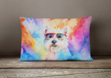 Load image into Gallery viewer, Westie Hippie Dawg Fabric Decorative Pillow