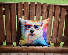 Load image into Gallery viewer, Westie Hippie Dawg Throw Pillow - 14x14 Decorative Pillow – Art for Your Home &amp; Patio