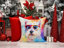 Load image into Gallery viewer, Westie Hippie Dawg Fabric Decorative Pillow