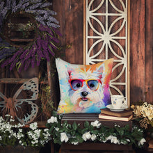 Load image into Gallery viewer, Westie Hippie Dawg Fabric Decorative Pillow