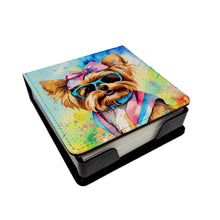Load image into Gallery viewer, Yorkshire Terrier Hippie Dawg PU Leather Note Paper Holder