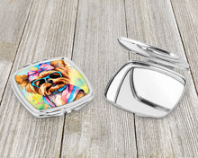 Load image into Gallery viewer, Yorkshire Terrier Hippie Dawg Compact Mirror – Stylish Purse Mirror with Artistic Covers