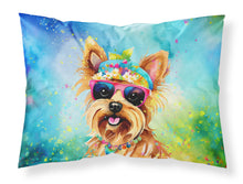 Load image into Gallery viewer, Yorkshire Terrier Hippie Dawg Standard Pillowcase – Artistic Decorative Front, White Back
