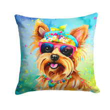 Load image into Gallery viewer, Yorkshire Terrier Hippie Dawg Fabric Decorative Pillow