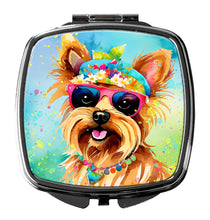 Load image into Gallery viewer, Yorkshire Terrier Hippie Dawg Compact Mirror – Stylish Purse Mirror with Artistic Covers