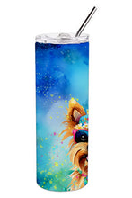 Load image into Gallery viewer, Yorkshire Terrier Hippie Dawg Stainless Steel Skinny Tumbler
