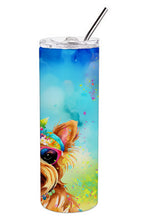 Load image into Gallery viewer, Yorkshire Terrier Hippie Dawg Stainless Steel Skinny Tumbler