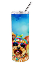 Load image into Gallery viewer, Yorkshire Terrier Hippie Dawg Stainless Steel Skinny Tumbler