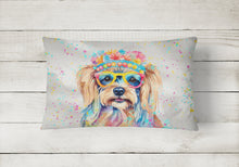 Load image into Gallery viewer, Yorkshire Terrier Hippie Dawg Fabric Decorative Pillow