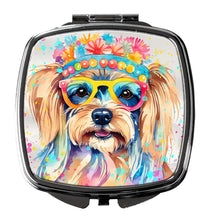 Load image into Gallery viewer, Yorkshire Terrier Hippie Dawg Compact Mirror – Stylish Purse Mirror with Artistic Covers