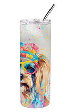 Load image into Gallery viewer, Yorkshire Terrier Hippie Dawg Stainless Steel Skinny Tumbler