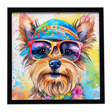 Load image into Gallery viewer, Yorkshire Terrier Hippie Dawg Framed Metal Print