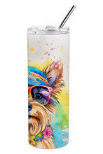Load image into Gallery viewer, Yorkshire Terrier Hippie Dawg Stainless Steel Skinny Tumbler