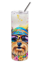 Load image into Gallery viewer, Yorkshire Terrier Hippie Dawg Stainless Steel Skinny Tumbler