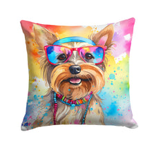 Load image into Gallery viewer, Yorkshire Terrier Hippie Dawg Throw Pillow - 14x14 Decorative Pillow – Art for Your Home &amp; Patio