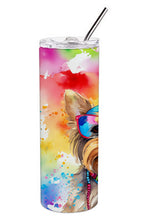 Load image into Gallery viewer, Yorkshire Terrier Hippie Dawg Stainless Steel Skinny Tumbler
