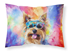 Load image into Gallery viewer, Yorkshire Terrier Hippie Dawg Standard Pillowcase – Artistic Decorative Front, White Back