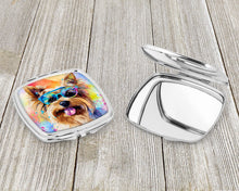 Load image into Gallery viewer, Yorkshire Terrier Hippie Dawg Compact Mirror – Stylish Purse Mirror with Artistic Covers