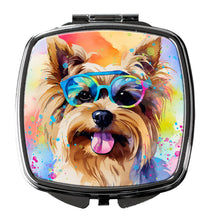 Load image into Gallery viewer, Yorkshire Terrier Hippie Dawg Compact Mirror – Stylish Purse Mirror with Artistic Covers