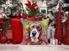 Load image into Gallery viewer, Hippie Dawg Throw Pillow - 14x14 Decorative Pillow – Art for Your Home &amp; Patio
