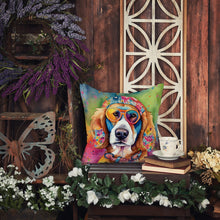 Load image into Gallery viewer, Hippie Dawg Throw Pillow - 14x14 Decorative Pillow – Art for Your Home &amp; Patio