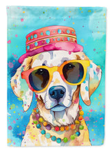Load image into Gallery viewer, Hippie Dawg Garden Flag – Retro Dog with Sunglasses &amp; Multicolored Background