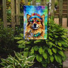 Load image into Gallery viewer, Hippie Dawg Garden Flag – Retro Dog with Sunglasses &amp; Multicolored Background