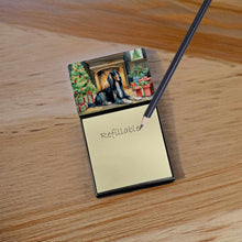Load image into Gallery viewer, Afghan Hound Cozy Christmas Sticky Note Holder- Refiilable Desk Accessory Note Pad