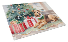 Load image into Gallery viewer, Airedale Terrier Cozy Christmas Glass Cutting Boards – Durable, Decorative Kitchen Art Large