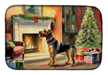 Load image into Gallery viewer, Airedale Terrier Cozy Christmas Dish Drying Mat