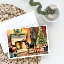 Load image into Gallery viewer, Airedale Terrier Cozy Christmas Greeting Cards - Blank Note Cards – 8-Pack of Artist-Designed Cards with Envelopes